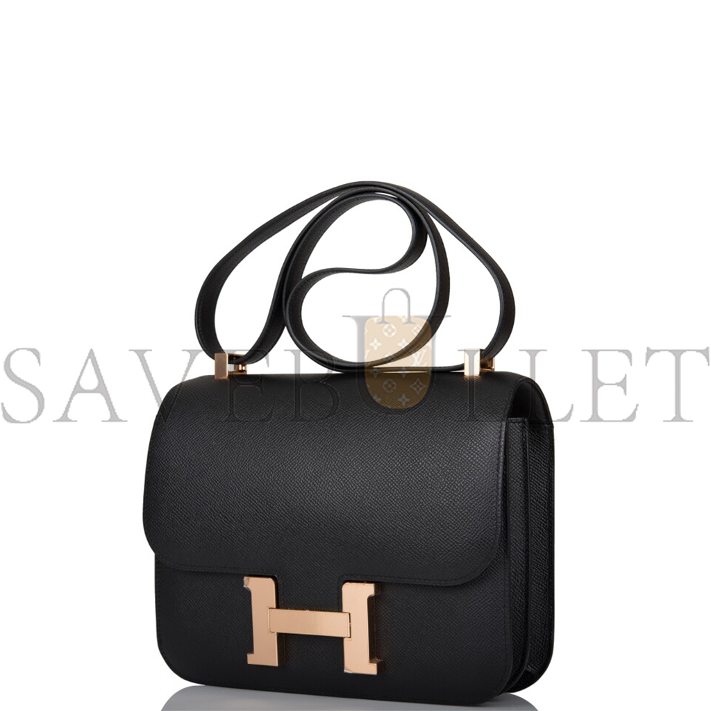 H**mes black constance 24 in epsom leather with rose gold hardware (24*18*8cm)